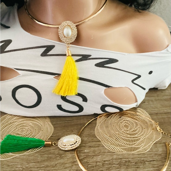 Jewelry - ❤️❤️3pcs Beautiful choker necklace pearl pendant drop